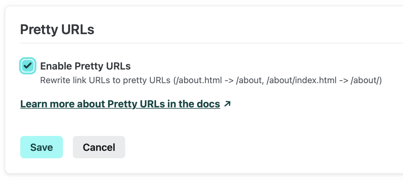 Pretty URLs