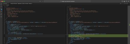 Visual Studio Code diff of feed.njk