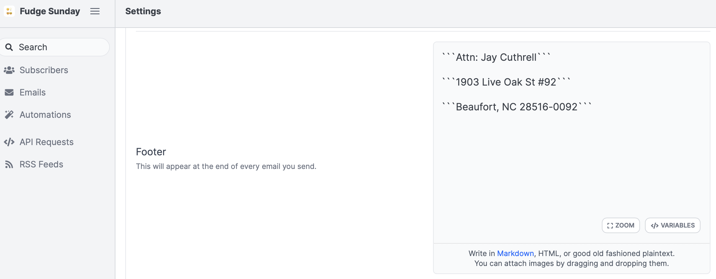 Design(Email) Footer customization