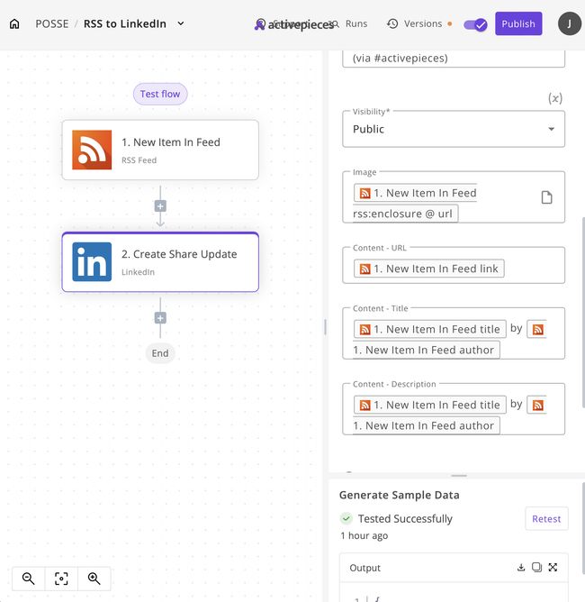 Activepices Flow LinkedIn fields bottom